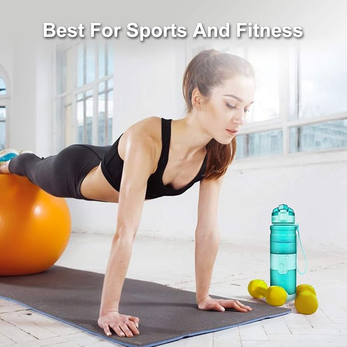 ZORRI Sports Water Bottle, 400/500/700ml/1L, BPA Free Leak Proof Tritan Lightweight Bottles for Outdoors,Camping,Cycling,Fitness,Gym,Yoga- Kids/Adults Drink Bottles with Filter, Lockable Pop Open Lid