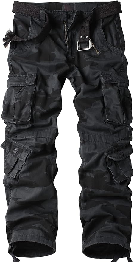 Men's BDU Casual Military Pants, Tactical Wild Army Combat ACU Rip Stop Camo Cargo Work Pants Trousers with 8 Pockets