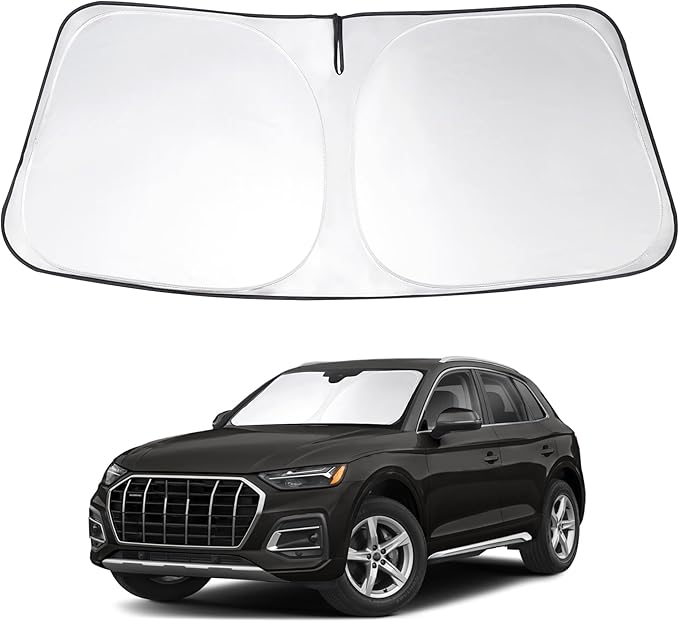Windshield Sun Shade Custom Fit 2018-2023 2024 2025 2026 Audi Q5 Accessories Front Window Sunshade Shield Shades Blocker Keeps Car Cool