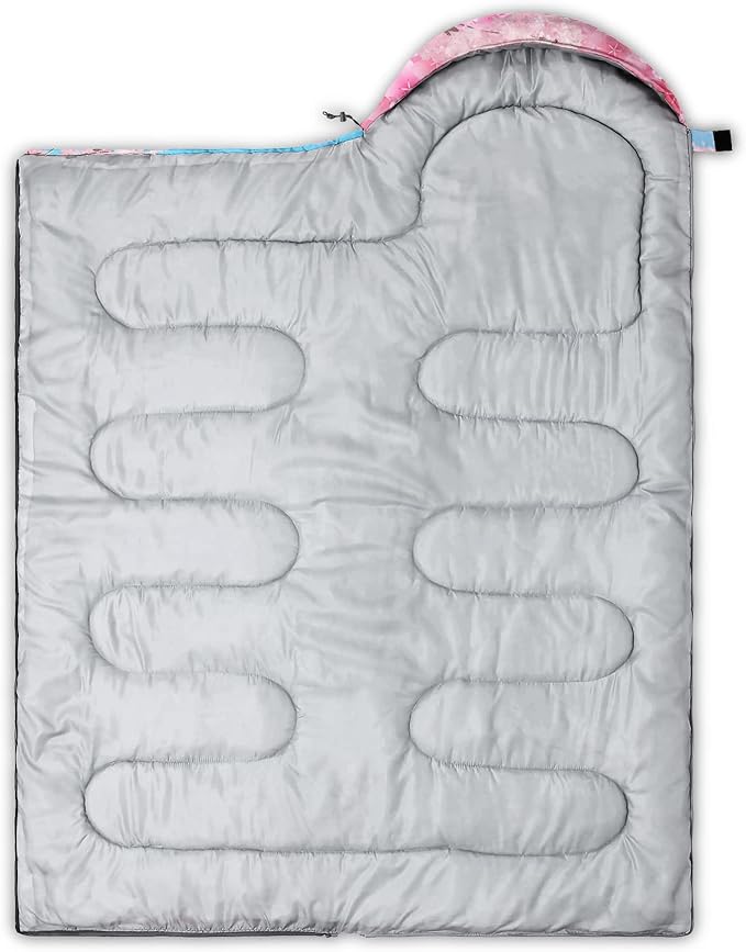 QOOMO Axolotl Cute Camping Sleeping Bags,3 Season Warm & Cool Weather,Lightweight,Waterproof Sleeping Bags for Adults & Kids,Traveling,and Outdoors