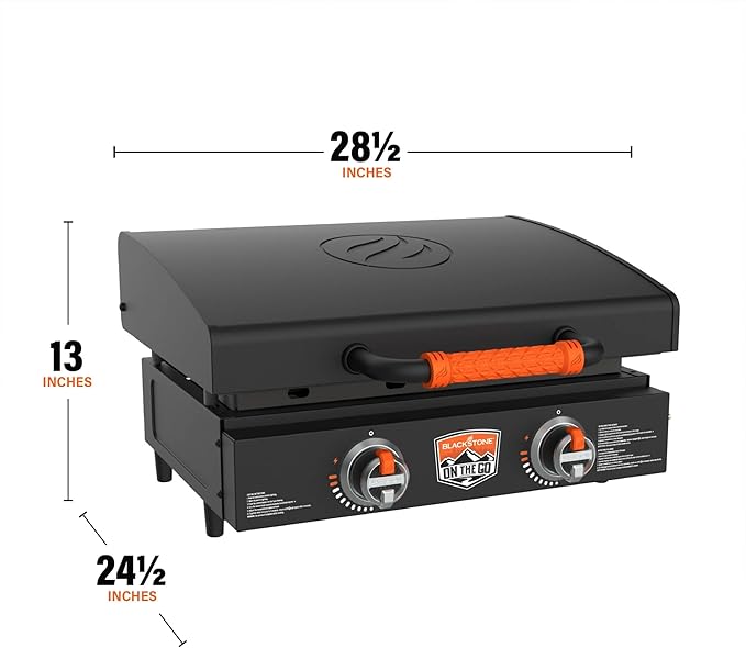 Blackstone OTG 22" Tabletop Griddle Plate with Built-In Hood, Black - Portable Grill for Camping, Tailgates, and On-the-Go Cooking