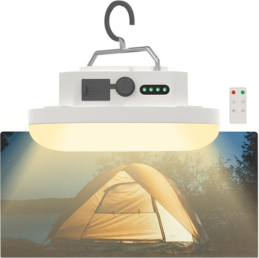 Camping Lantern 10500mAh Rechargeable Battery, 30W 4000LM Ultra Bright LED Hanging Light with 3 Lighting Color Modes, Waterproof Portable Tent Lighting for Outdoor Emergency & Hiking(Remote)