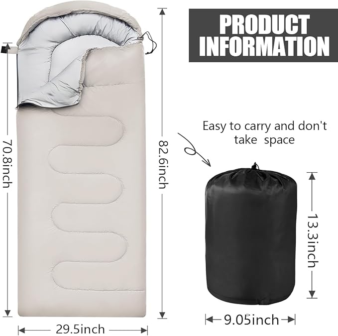 OBTANIM Sleeping Bags Portable Waterproof Camping Sleeping Bag for Adults Kids 4 Seasons Cold Weather or Warm Backpacking Hiking Travel Indoor Outdoor Use