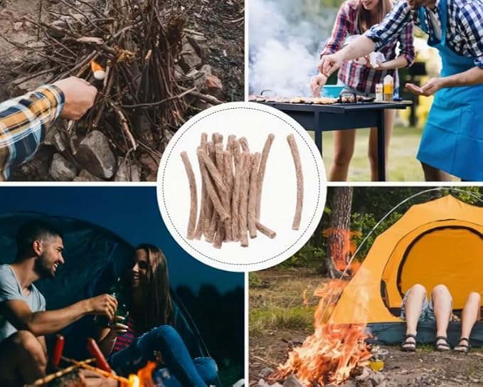 eGreen 30 Bags Magnesium Shavings + 20 Thin Wax Ropes (4" Long, 240 Min Burn Time) – Fire Starter Kit for Camping, Hiking, Survival