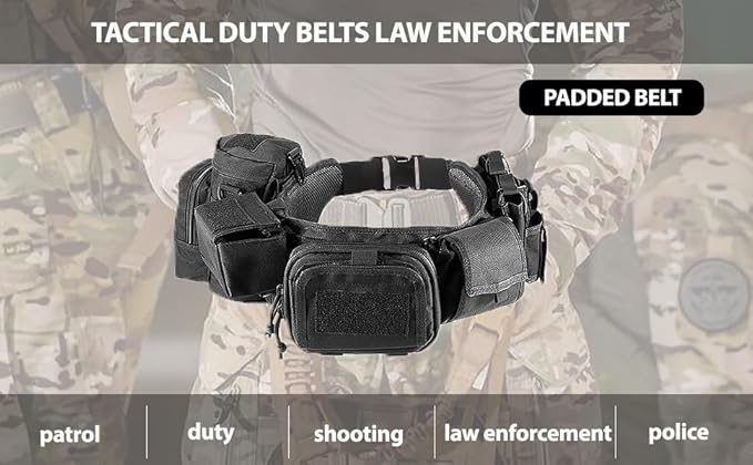YAKEDA Tactical Battle Belt Duty Belt Law Enforcement Utility Belt Police Belt Set 5 PCS