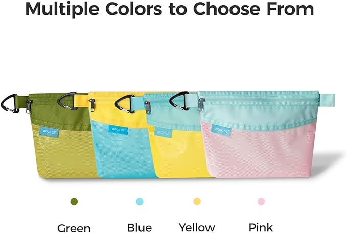 pack all Water-resistant Material Zipper Pouch, Mesh Zipper Bag for Storage, Travel, Office (Medium, Blue)