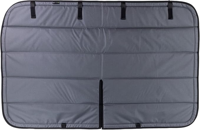VanEssential Insulated Blackout Sliding Door Window Cover Designed for Ford Transit Van Year 2015 to Current with NO Plastic Trim - Charcoal Gray
