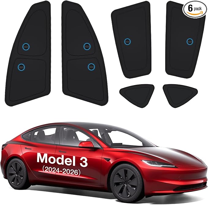 Wigoo 2026 Upgrade Tesla Model 3 Side Window Sunshade [Ice-Crystal Cool, Suction No-Fall] Sun Block for Baby & Camping & Privacy Napping, 6PCS No Rear and Front Windshield for Model 3 2024-2026