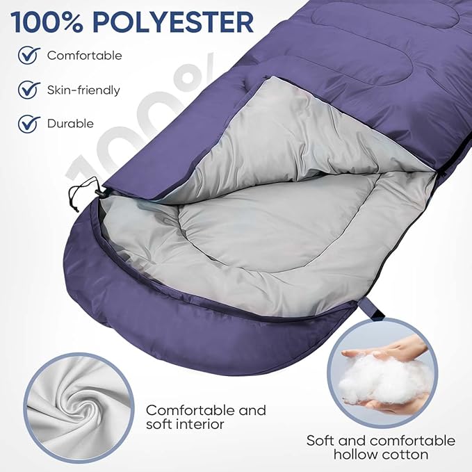 OBTANIM Sleeping Bags Portable Waterproof Camping Sleeping Bag for Adults Kids 4 Seasons Cold Weather or Warm Backpacking Hiking Travel Indoor Outdoor Use