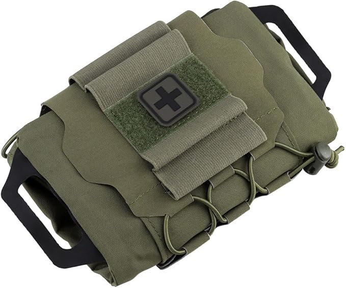 Tactical Military Pouch MOLLE Rapid First-aid Belt Pouch Survival Two-Piece System Med Roll Carrier Hypalon Handle Bag