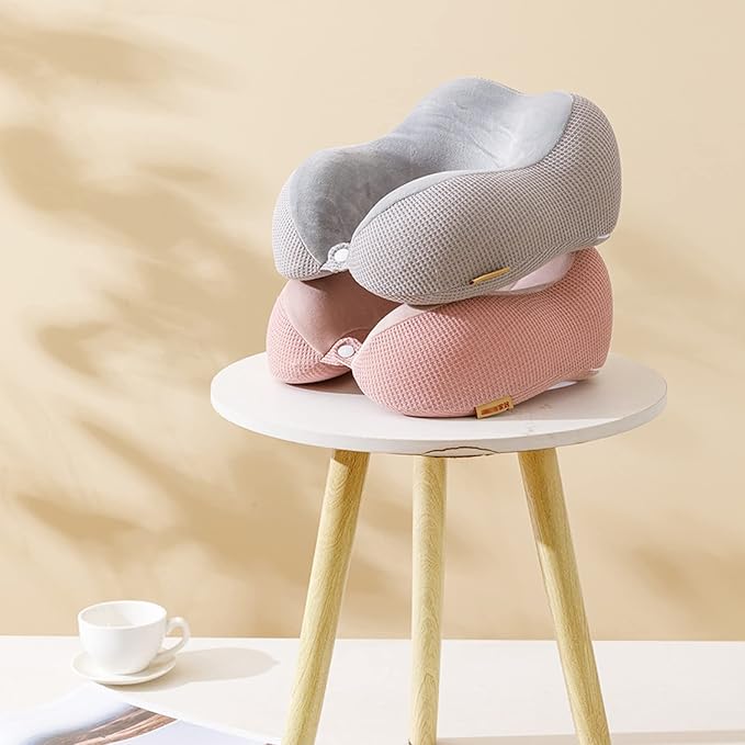 Travel Pillow - Neck Pillow for Traveling, Memory Foam Portable Support Pillow,Comfortable and Lightweight Quick Pack for Camping,Sleeping Rest Cushio (Gray)
