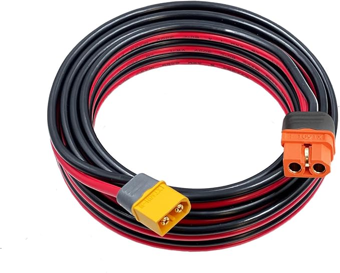 XT60 Male to Female Cable - 10AWG Solar Charging Cable Extension for Ecoflow Portable Power Station (10FT)