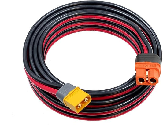 XT60 Male to Female Cable - 10AWG Solar Charging Cable Extension for Ecoflow Portable Power Station (10FT)