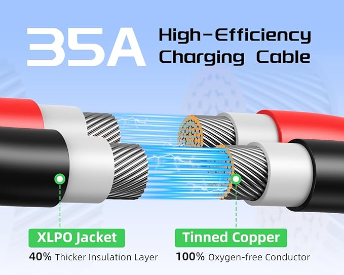Bateria Power Solar to XT60 Charge Extension Cable 10AWG 50Ft, Solar Connector to XT60 Adapter Cable for Solar Panel to LiFePO4 Battery RV Portable Power Station Solar Generator,10AWG 50Ft