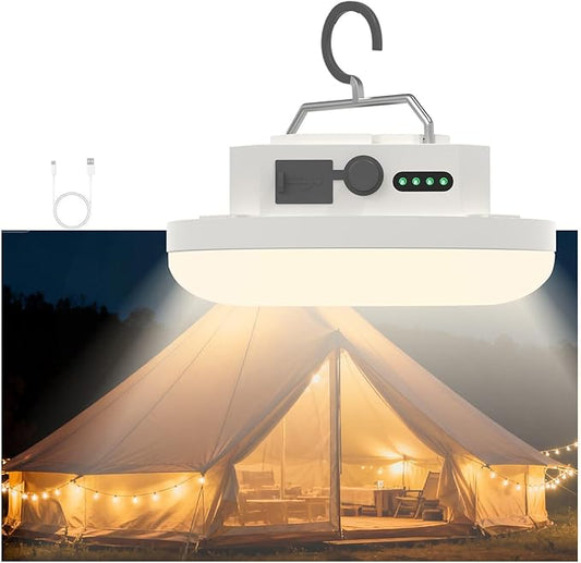 Premium Rechargeable LED Camping Lantern 4000 Lumens – Stepless Dimming, USB-C Bidirectional Charging, Magnetic Base & IPX5 Waterproof – Perfect for Camping, Hiking, Emergency, Glamping