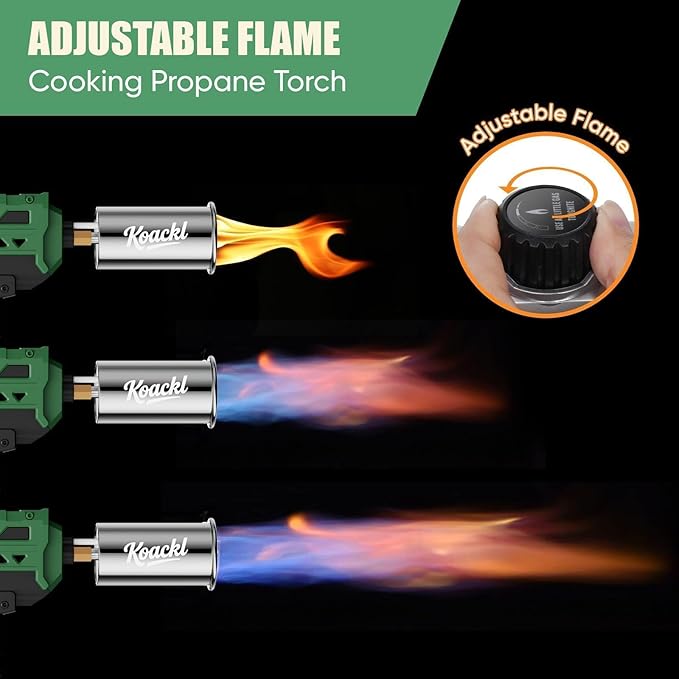 KOACKL Propane Torch Gun | Adjustable Flame Thrower Gun | Gas Welding Kits Blow Torch for Ooutdoor Welding, Campfire & Charcoal (Propane Tank Not Included)