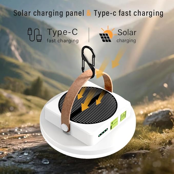 Solar Camping Lights 100 LEDs 4500 Lumens 45W 7200mAh Portable Gear Power Outage Emergency for Home , USB Outdoor Rechargeable Hanging Lantern Canopy Tent Light