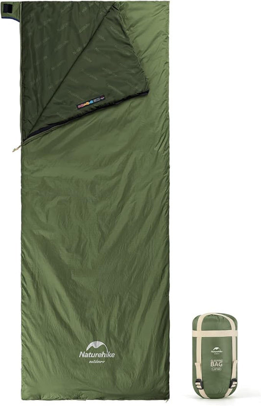 Naturehike Ultralight Sleeping Bag - Envelope Lightweight Portable, Waterproof, Comfort with Compression Sack - Great for 3 Season Traveling, Camping, Hiking