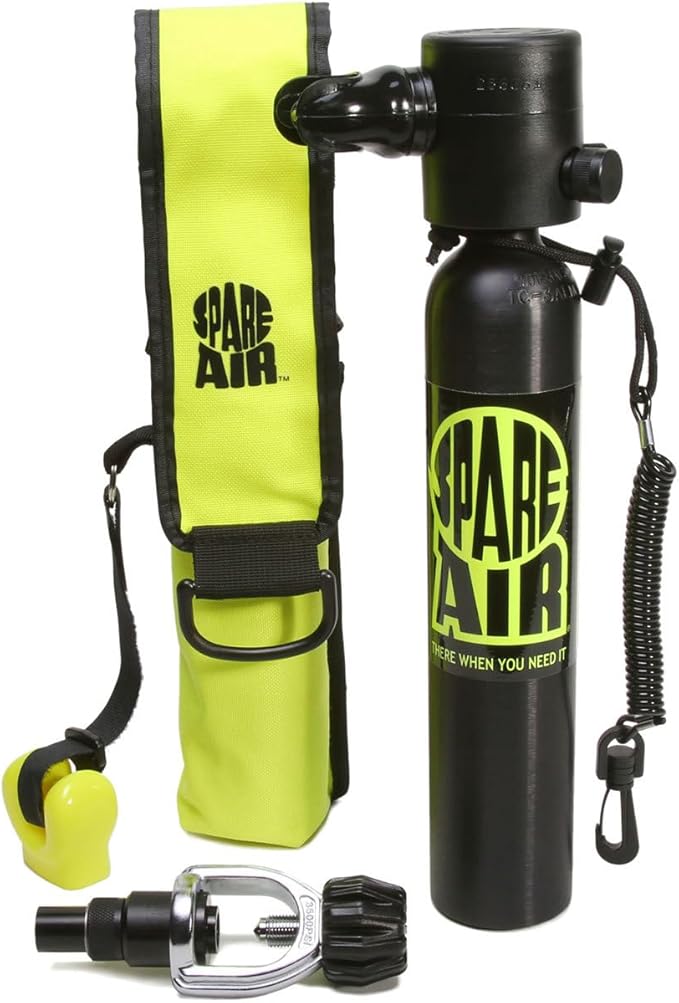 Spare Air Original Mini Scuba Tank - 6 cu ft -Made in USA -DOT Marked Tank with Holster, Leash, Refill Adapter