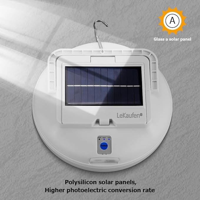 USB Solar Camping Light with Remote Control - Portable Camping Lantern Hanging Waterproof Tent Light Outdoor Lamp for Camping, Canopy, Hurricane Emergency, Power Outages (126 Piece LED)