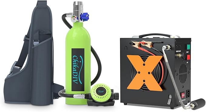 Mini Scuba Tank, 1L Lung Tank Underwater Breathing for Snorkeling & Scuba Diving Tank for Exploration Emergency