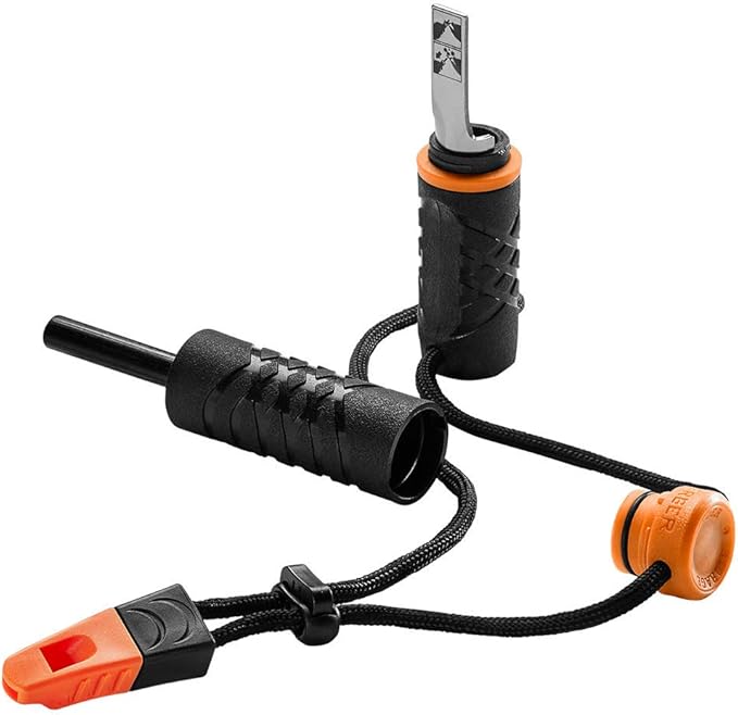 Gerber Gear Fire Starter Ferro Rod Survival Tool with an Emergency Whistle and Metal Striker