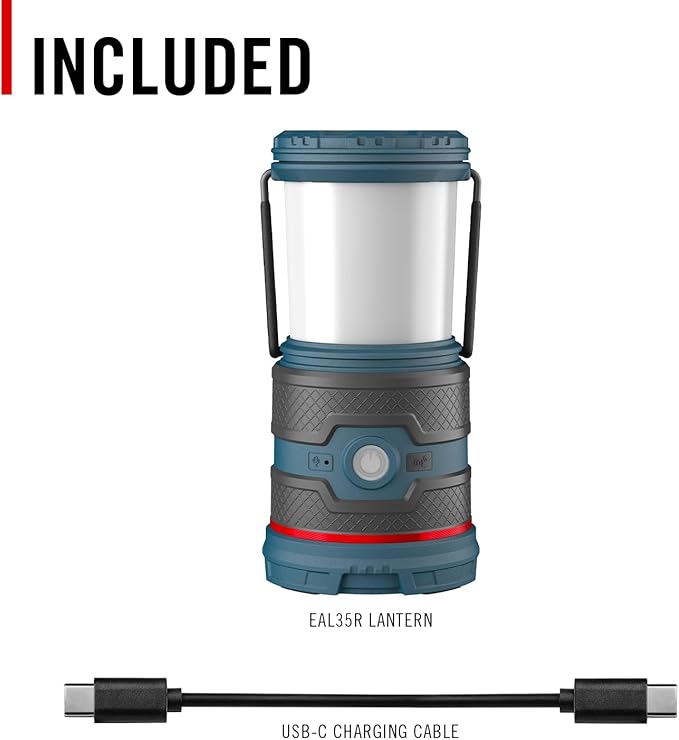 COAST EAL35R 1000 Lumen Voice-Controlled LED Emergency & Camping Area Lantern with Warm, Cool White, Day, Red & Red Flashing Mode, Power Bank Functionality - Desert