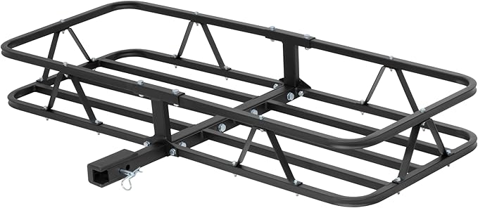 CURT 18145 Cargo Basket Hitch Trailer Hitch Cargo Carrier, 500 lbs. Capacity, 46-1/2-Inch x 17-1/2-Inch x 5-1/2-Inch, Fits 1-1/4 or 2-Inch Receiver