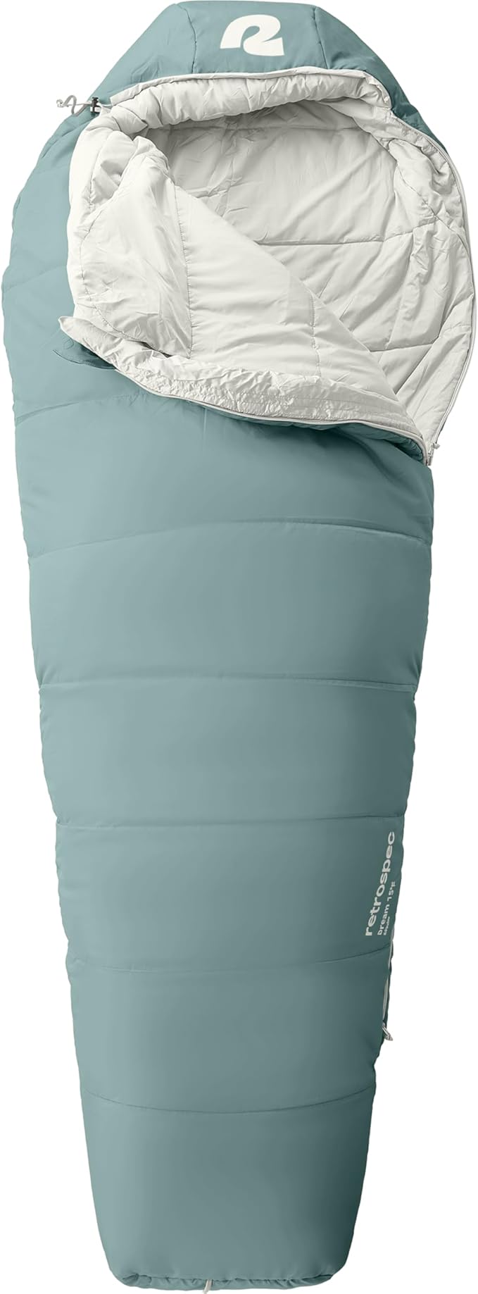 Retrospec Dream Mummy Sleeping Bag - 5, 15, & 30°F Cold Weather Camping & Travel Essential Gear with Water - Resistant Shell & Synthetic Fill - Zippered Pocket & Stuff Sack