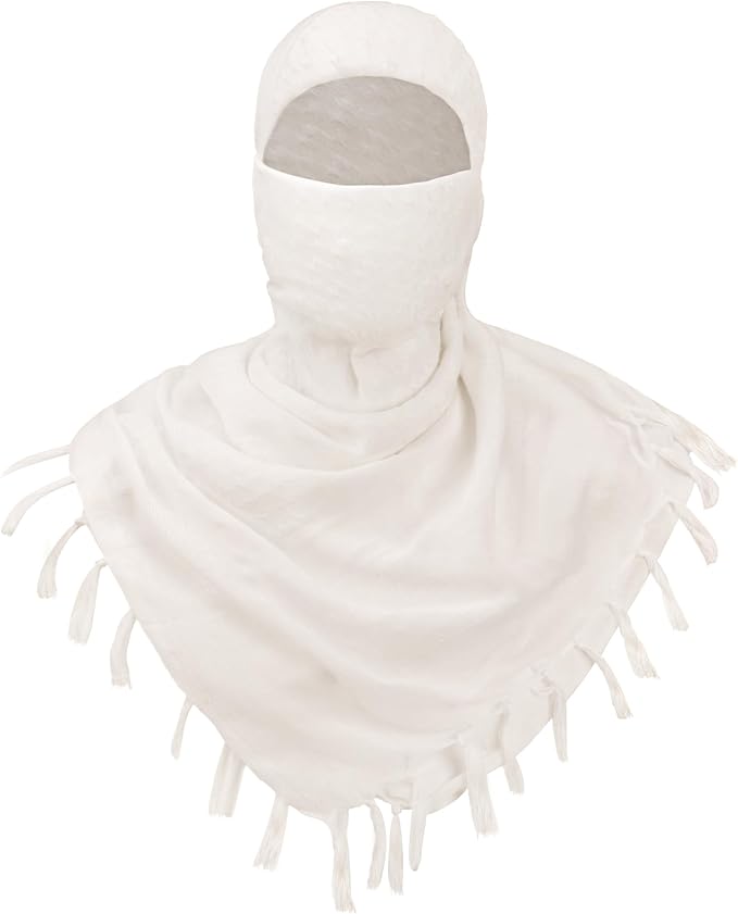 Aonal Military Shemagh Tactical Desert Scarf, 100% Cotton Keffiyeh Neck Head Scarf Wrap for Men Women