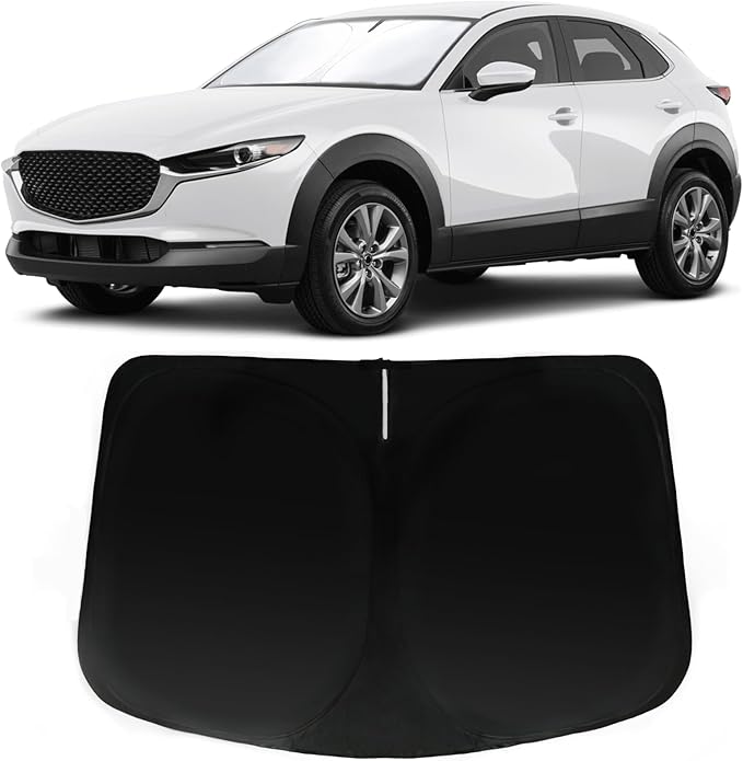Windshield Sun Shade for Mazda CX-30 2019-2025 2026, Car Front Window Sunshade with 240T Sun Visor Protector Blocks UV Rays Heat Sun Shield Accessories (Mazda CX30)