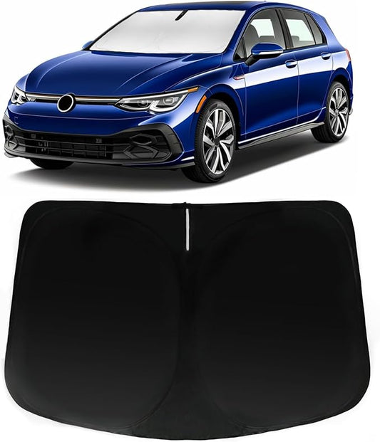 Windshield Sun Shade for 2015-2021 VW Volkswagen Golf GTI/e-Golf/Golf R - Car Front Window Sun Visor & Heat Shield Accessories | 240T Sunshade Blocks UV Rays Sheld