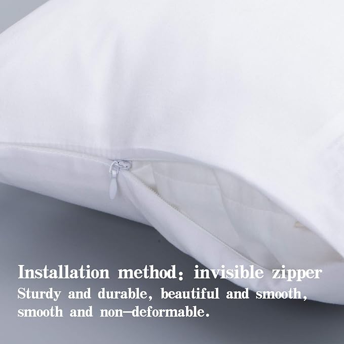 NTBAY Zippered Toddler Pillowcases Set of 2, 100% Brushed Microfiber 13x18 Pillowcases, Super Soft and Cozy Travel Kids Nursery Pillow Cases, 13x18 Inches, White
