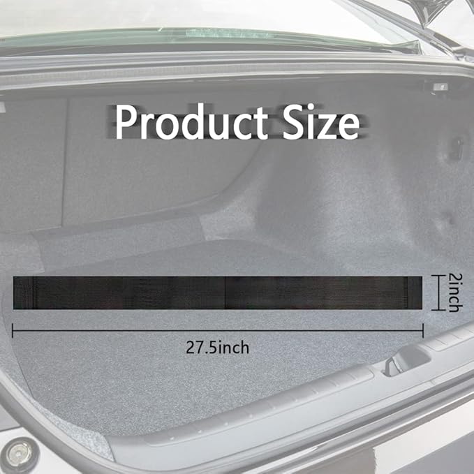 Elastic Car Trunk Organizer Straps with Hook and Loop Tape+2 "Pocket,20"/27.5" Car Organizers,Organize the Cluttered Trunk Keeps Items from Rolling Around (27.5inch Long)