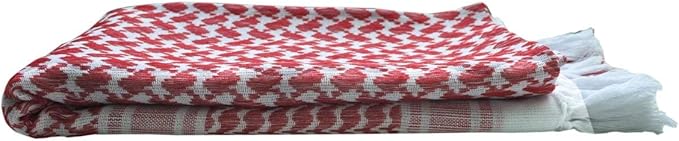Explore Land Cotton Shemagh Keffiyeh Tactical Desert Scarf Neck Head Wrap with Tassel for Men Women