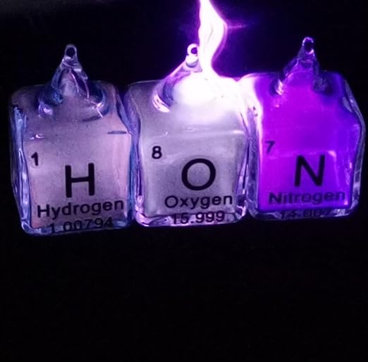 8pcs Rare Gas Glass Cube 10mm, Hydrogen Nitrogen Oxygen Helium Neon Argon Krypton Xenon, 99.999% High Purity, Scientific Laboratory Material, Periodic Table of Elements, Element Enthusiast Collection