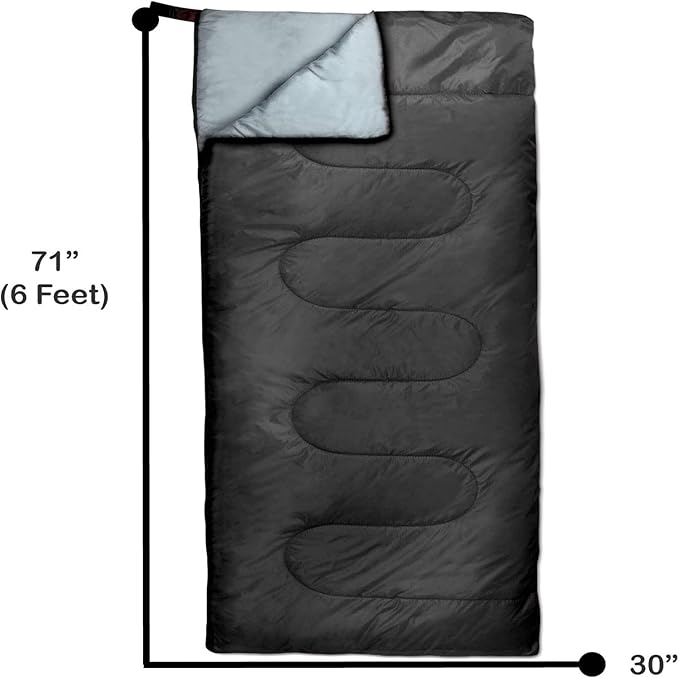 Envelope Sleeping Bags 4 Seasons Warm or Cold Lightweight Indoor Outdoor Sleeping Bags for Adults, Backpacking, Camping