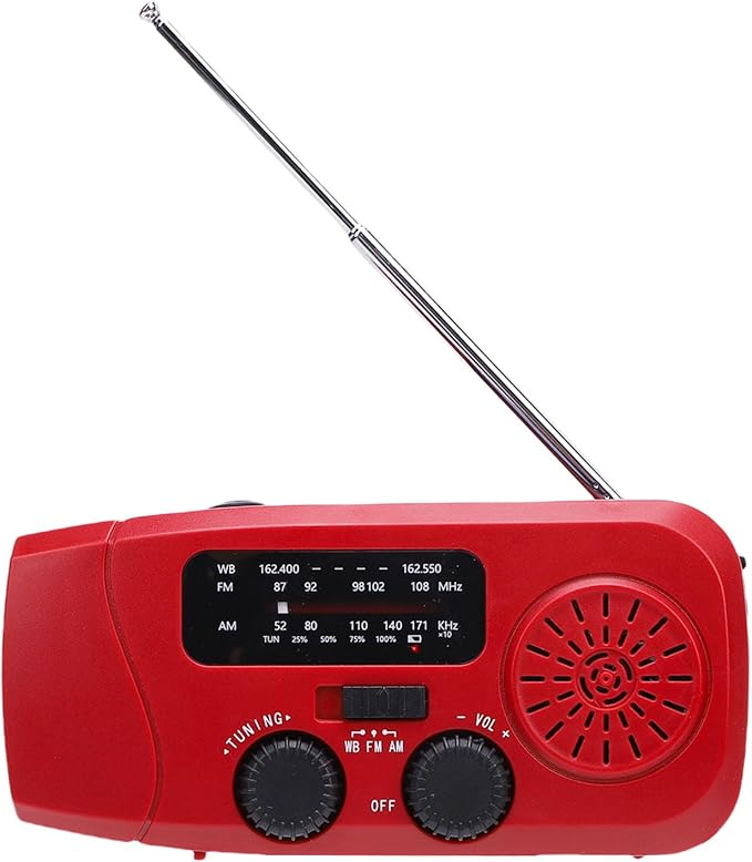 Eujgoov Solar Radio, Emergency Hand Crank Radio with 2000mAh Power Bank and IPX3, for Camping Backpacking Survival Situations and Weather Alerts