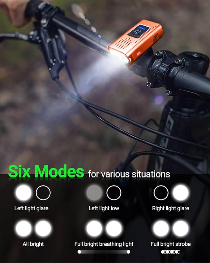 Victoper Bike Light, High Lumens Super Bright Bicycle Lite, 6+4 Modes USB Rechargeable Bike Headlight & Taillight Set, Waterproof Safety Bike Front & Rearlight for Road, Mountain, Night Riding