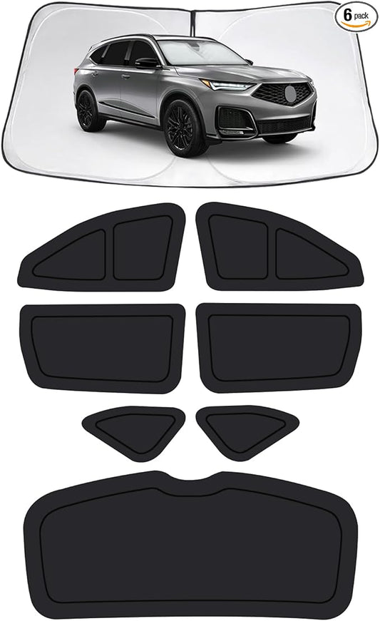 Car Window Shades for Acura MDX 2021-2026, Full Car Window Covers for Privacy, Sunshades for MDX Front Rear Windshield Side Windows to Block UV and Protect Privacy(6pcs)