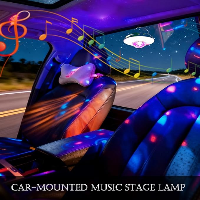 2 Pack Solar Camping Lights & Lantern DJ Disco Ball, RGB Color Changing Tent Light, Music Sync Strobe Party Lights, USB Rechargeable Portable Hanging Lamp, Waterproof for Outdoor Christmas Decor Gifts