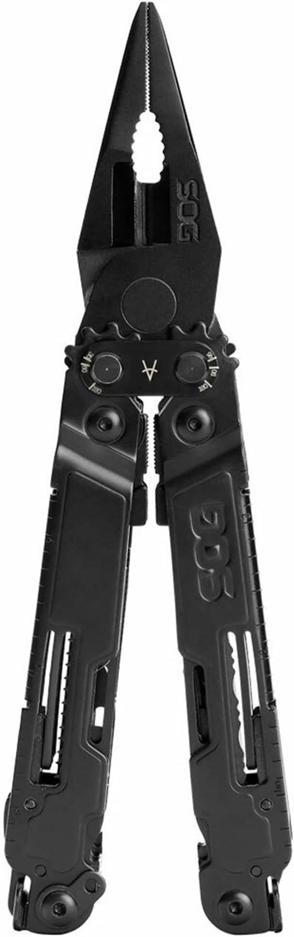 SOG PowerAccess Deluxe All-Around Heavy Duty Stainless Steel Multi-Tool w/Nylon Sheath, Two Knife Blades, Can & Bottle Opener, Black