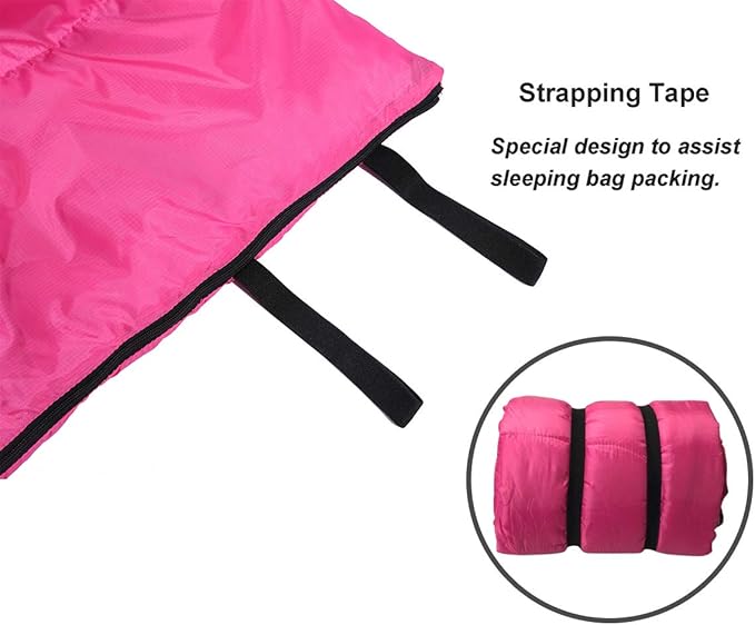 DESERT & FOX Cotton Flannel Sleeping Bags with Pillow, 4 Season Warm & Cold Weather Envelope Compression Sack, Lightweight & Portable Backpacking Sleeping Bag for Outdoor Camping, Hiking, Traveling