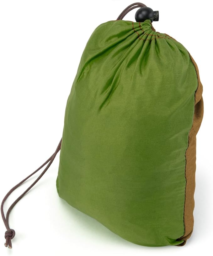 Grizzly Peak Single-Wide Camping Hammock, Lightweight and Portable Parachute Nylon (Moss & Mud)