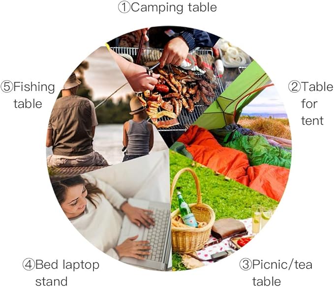 Small Camping Tables That Fold Up Lightweight Aluminium, Beach Tables for Sand Foldable, Camp Tables Portable Foldable, Portable Picnic Table for Outdoor, Camping, Picnic, Hiking, Backpacking