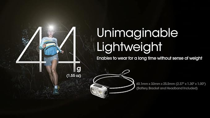 Nitecore NU21 Running Headlamp, 360 Lumen Ultralight USB Rechargeable with White and Red LEDs and a Sticker (Black)