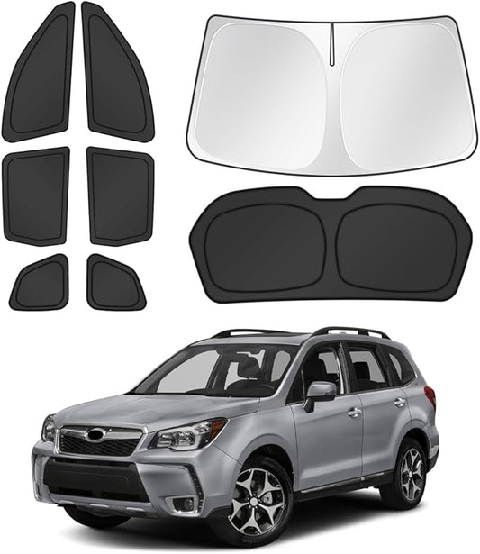 Canvcle Window Shades for 2014-2018 Subaru Forester Accessories Windshield Sun Shade Side Rear Window Cover Sunshade Sun Visor Shield Privacy Protection for Camping Keep Vehicle Cool Black 8PCS
