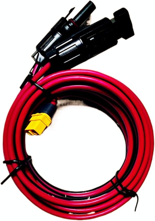 12AWG XT60 to MC-4 Solar Charging Cable 10FT IP67 Waterproof - 30A High Current Adapter for EcoFlow Power Stations (RV/Camping/Emergency)