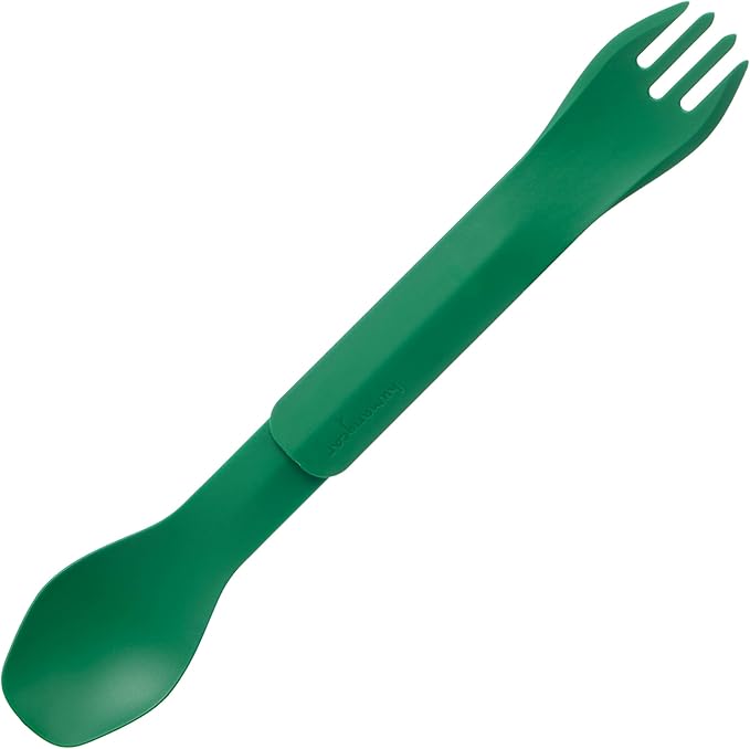 humangear GoBites Duo - Travel Silverware, Full Size Portable Fork & Spoon, Reusable Utensil Set, PC and BPA-free, Food-Safe, ﻿Extended - 9.1” X 1.6”