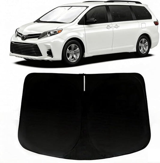 Windshield Sun Shade for 2021-2026 Toyota Sienna Accessories, Car Front Window Sun Visor & Heat Shield | 240T Sunshade Protection Blocks UV Rays Keep Your Car Cooler
